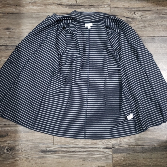 J jill blue grey stripes blazer medium women - Picture 5 of 10